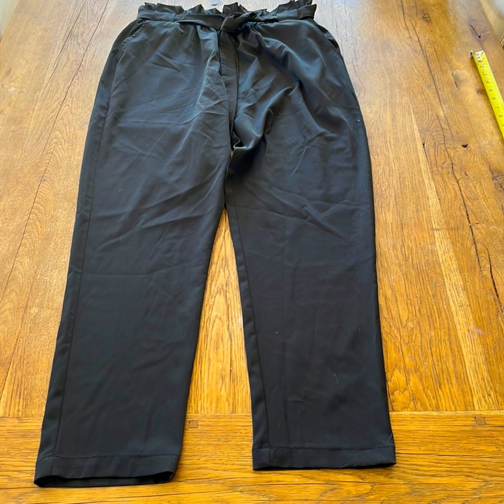 StreetWear Society paperbag waisted pants; elastic tie waist; front pock…